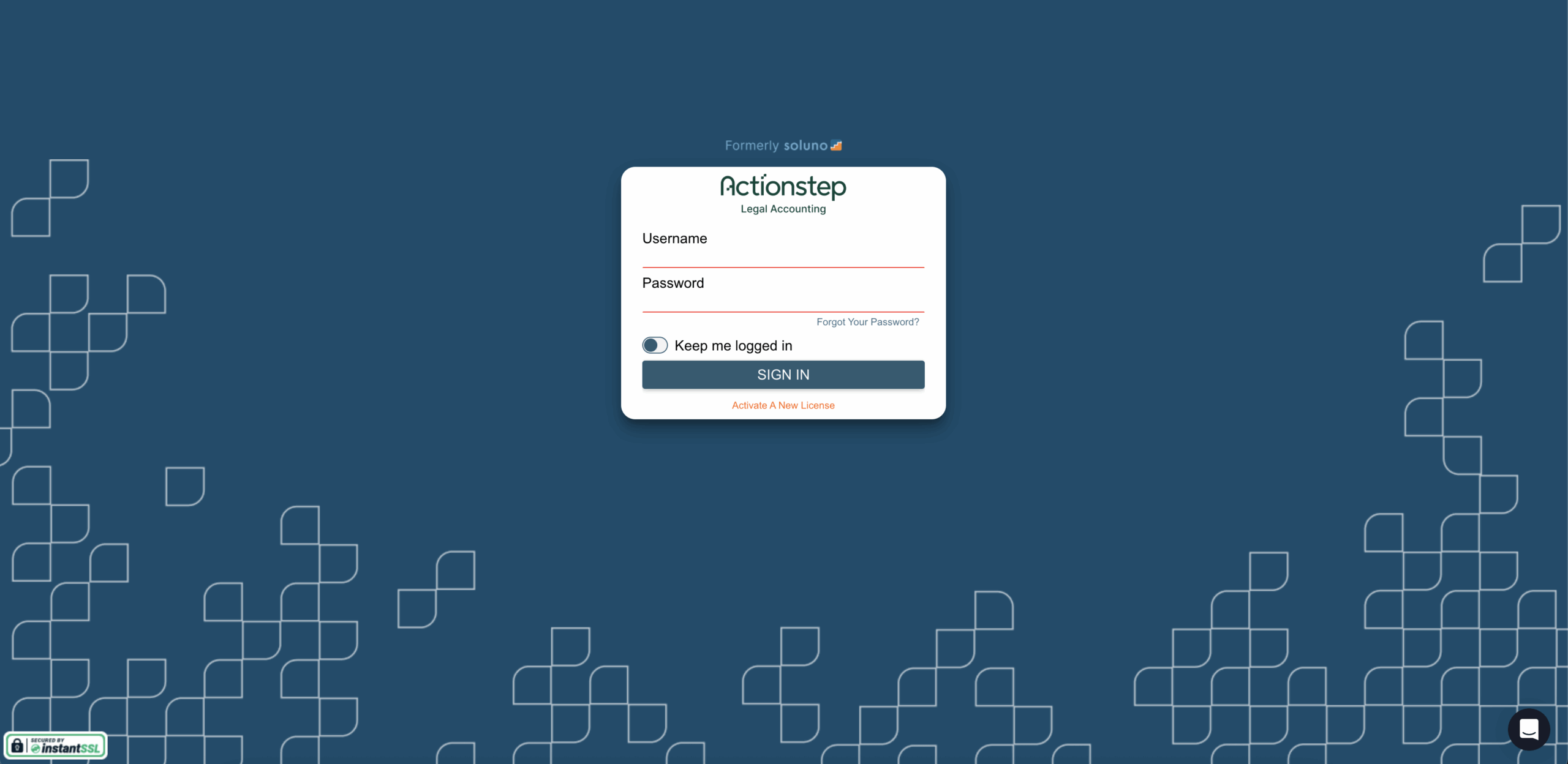 Preview image of new Legal Accounting sign in screen